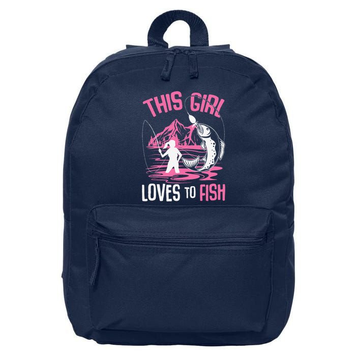 This Girl Loves To Fish Fishing Girl 16 in Basic Backpack