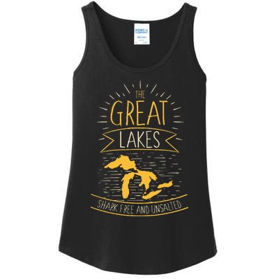 The Great Lakes Shark Free Unsalted Michigan Gift Ladies Essential Tank