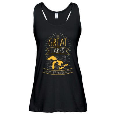 The Great Lakes Shark Free Unsalted Michigan Gift Ladies Essential Flowy Tank