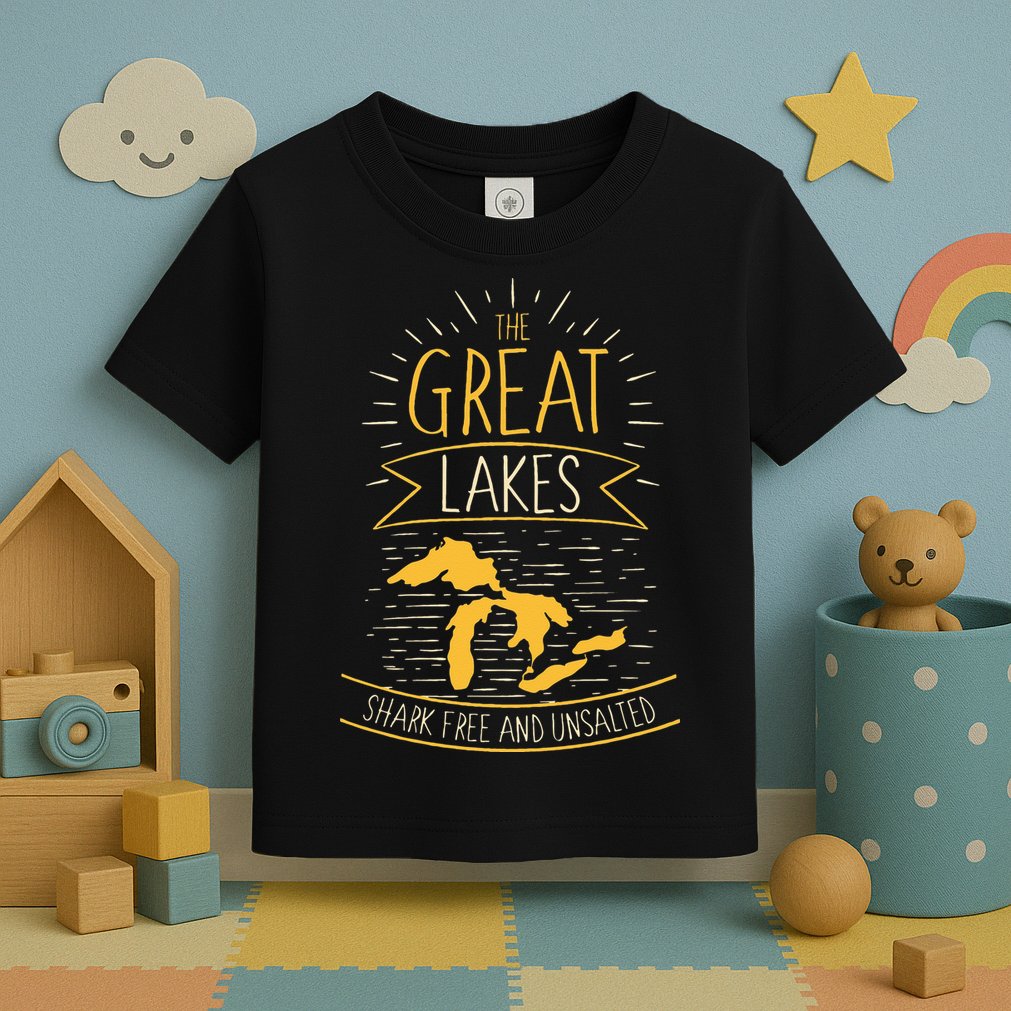 The Great Lakes Shark Free Unsalted Michigan Gift Toddler T-Shirt