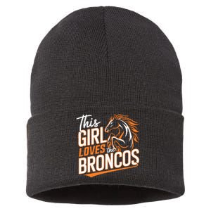 This Girl Loves The Broncos Fan Design For Women Sustainable Knit Beanie