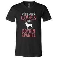 This Girl Loves Her Kin Spaniel Dog Lover Sweatshirt V-Neck T-Shirt