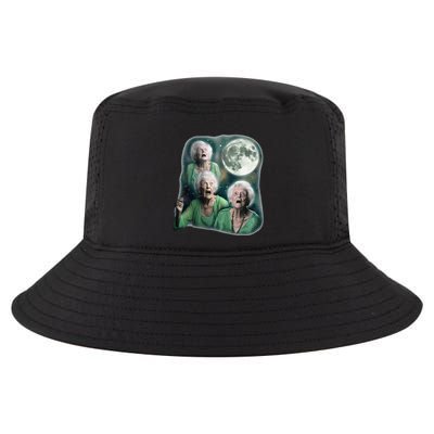 Three Granny Moon 3 Old Ladys Howling Weird Cursed Meme Cool Comfort Performance Bucket Hat
