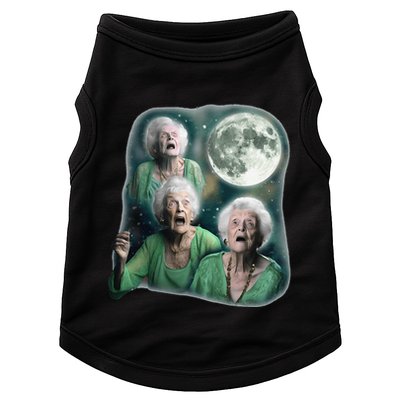 Three Granny Moon 3 Old Ladys Howling Weird Cursed Meme Doggie Tank