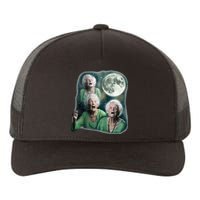 Three Granny Moon 3 Old Ladys Howling Weird Cursed Meme Yupoong Adult 5-Panel Trucker Hat