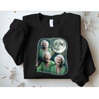 Three Granny Moon 3 Old Ladys Howling Weird Cursed Meme Sweatshirt