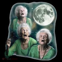 Three Granny Moon 3 Old Ladys Howling Weird Cursed Meme City Backpack