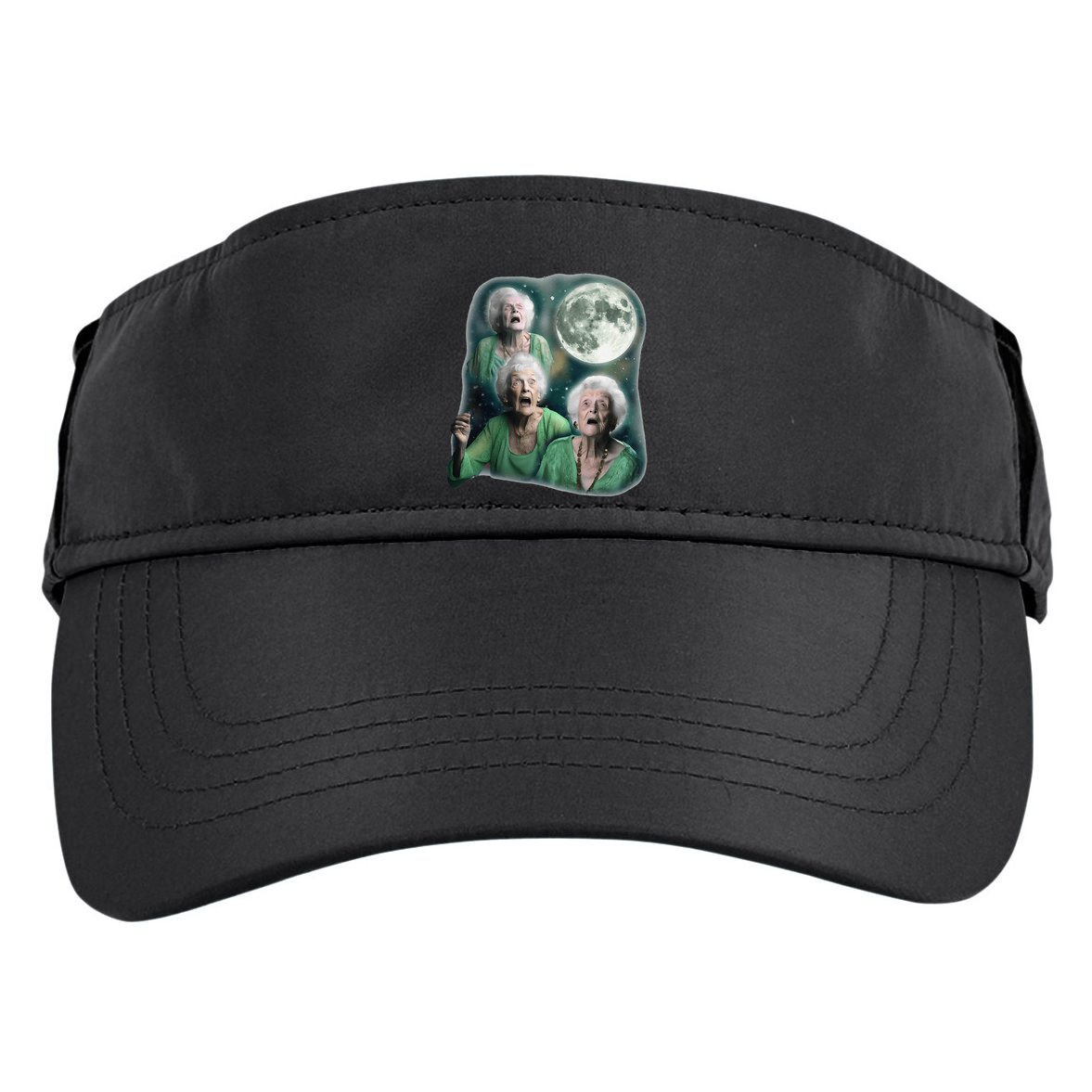 Three Granny Moon 3 Old Ladys Howling Weird Cursed Meme Adult Drive Performance Visor