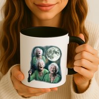 Three Granny Moon 3 Old Ladys Howling Weird Cursed Meme Mug
