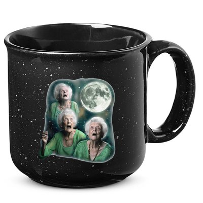 Three Granny Moon 3 Old Ladys Howling Weird Cursed Meme 15oz Campfire Ceramic Mug