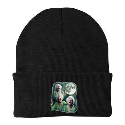 Three Granny Moon 3 Old Ladys Howling Weird Cursed Meme Beanie