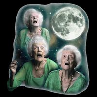 Three Granny Moon 3 Old Ladys Howling Weird Cursed Meme 16 in Basic Backpack