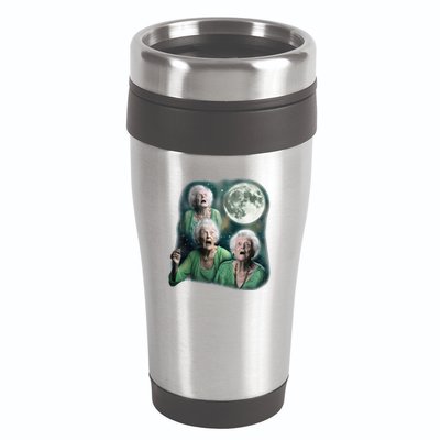 Three Granny Moon 3 Old Ladys Howling Weird Cursed Meme 16oz Travel Tumbler