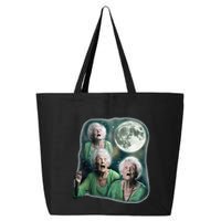 Three Granny Moon 3 Old Ladys Howling Weird Cursed Meme 25L Jumbo Tote