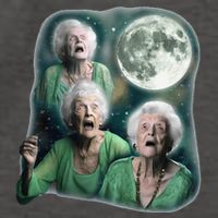 Three Granny Moon 3 Old Ladys Howling Weird Cursed Meme Vector Backpack