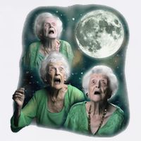Three Granny Moon 3 Old Ladys Howling Weird Cursed Meme Garment-Dyed Sweatshirt