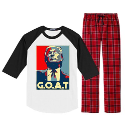 Trump GOAT Middle Finger Election 2024 Republican Poster Raglan Sleeve Pajama Set