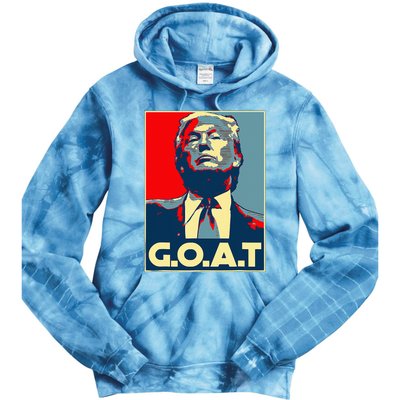 Trump GOAT Middle Finger Election 2024 Republican Poster Tie Dye Hoodie