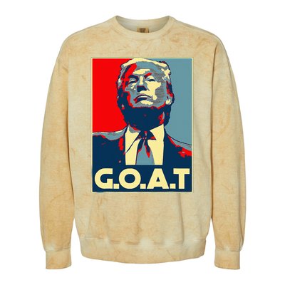 Trump GOAT Middle Finger Election 2024 Republican Poster Colorblast Crewneck Sweatshirt