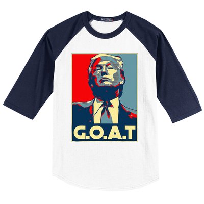 Trump GOAT Middle Finger Election 2024 Republican Poster Baseball Sleeve Shirt