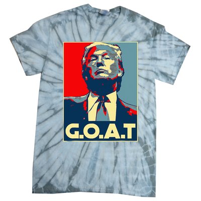 Trump GOAT Middle Finger Election 2024 Republican Poster Tie-Dye T-Shirt