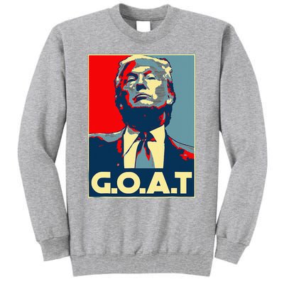 Trump GOAT Middle Finger Election 2024 Republican Poster Tall Sweatshirt