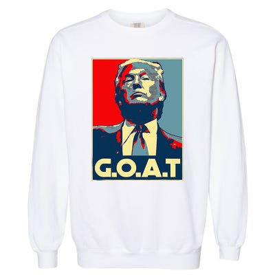 Trump GOAT Middle Finger Election 2024 Republican Poster Garment-Dyed Sweatshirt