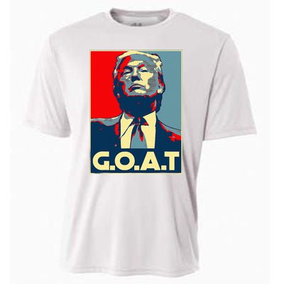 Trump GOAT Middle Finger Election 2024 Republican Poster Cooling Performance Crew T-Shirt