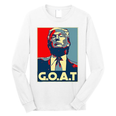 Trump GOAT Middle Finger Election 2024 Republican Poster Long Sleeve Shirt