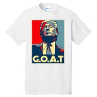 Trump GOAT Middle Finger Election 2024 Republican Poster Tall T-Shirt