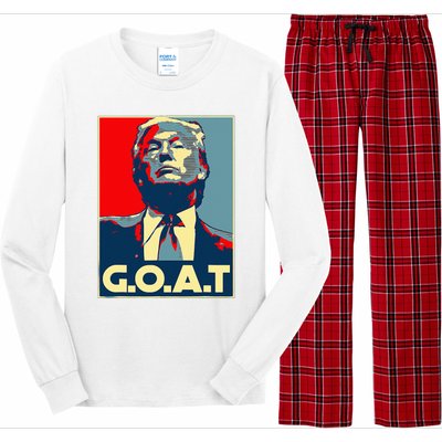 Trump GOAT Middle Finger Election 2024 Republican Poster Long Sleeve Pajama Set