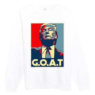 Trump GOAT Middle Finger Election 2024 Republican Poster Premium Crewneck Sweatshirt