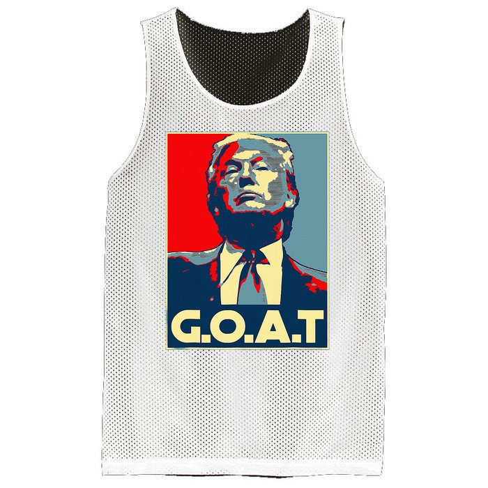 Trump GOAT Middle Finger Election 2024 Republican Poster Mesh Reversible Basketball Jersey Tank