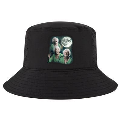 Three Granny Moon 3 Old Ladys Howling Weird Cursed Meme Cool Comfort Performance Bucket Hat