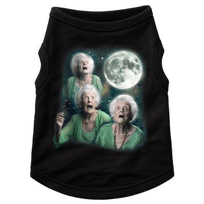 Three Granny Moon 3 Old Ladys Howling Weird Cursed Meme Doggie Tank