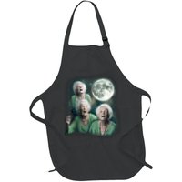 Three Granny Moon 3 Old Ladys Howling Weird Cursed Meme Apron