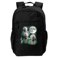 Three Granny Moon 3 Old Ladys Howling Weird Cursed Meme Backpack