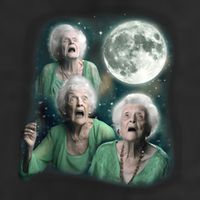 Three Granny Moon 3 Old Ladys Howling Weird Cursed Meme 11oz C Handle Ceramic Mug