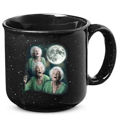 Three Granny Moon 3 Old Ladys Howling Weird Cursed Meme 15oz Campfire Ceramic Mug