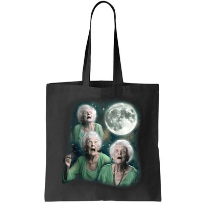 Three Granny Moon 3 Old Ladys Howling Weird Cursed Meme Bag