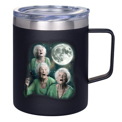 Three Granny Moon 3 Old Ladys Howling Weird Cursed Meme 12oz Stainless Steel Coffee Mug