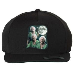 Three Granny Moon 3 Old Ladys Howling Weird Cursed Meme Wool Snapback Cap