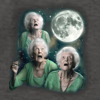 Three Granny Moon 3 Old Ladys Howling Weird Cursed Meme Vector Backpack