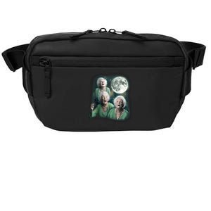 Three Granny Moon 3 Old Ladys Howling Weird Cursed Meme Crossbody Pack