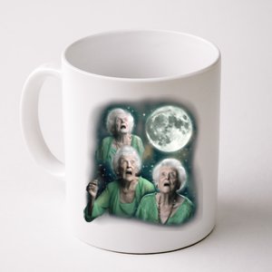 Three Granny Moon 3 Old Ladys Howling Weird Cursed Meme Coffee Mug