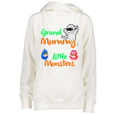 The Grand Mummy Love My Little Monsters Halloween Gift Womens Funnel Neck Pullover Hood