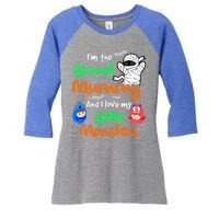 The Grand Mummy Love My Little Monsters Halloween Gift Women's Tri-Blend 3/4-Sleeve Raglan Shirt