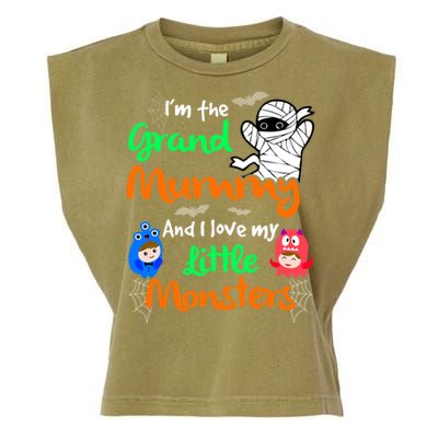 The Grand Mummy Love My Little Monsters Halloween Gift Garment-Dyed Women's Muscle Tee