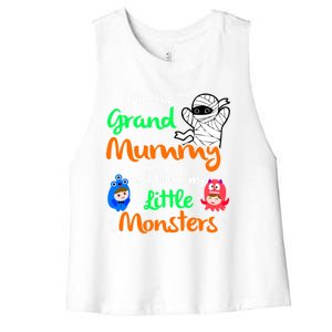 The Grand Mummy Love My Little Monsters Halloween Gift Women's Racerback Cropped Tank