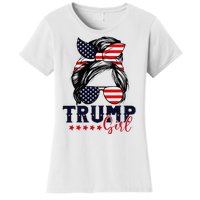 Trump Girl Messy Bun 2024 Election Women's T-Shirt